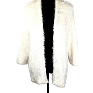 H & M open front cardigan SZ S more like a large see meas in photos Fluffy Furry